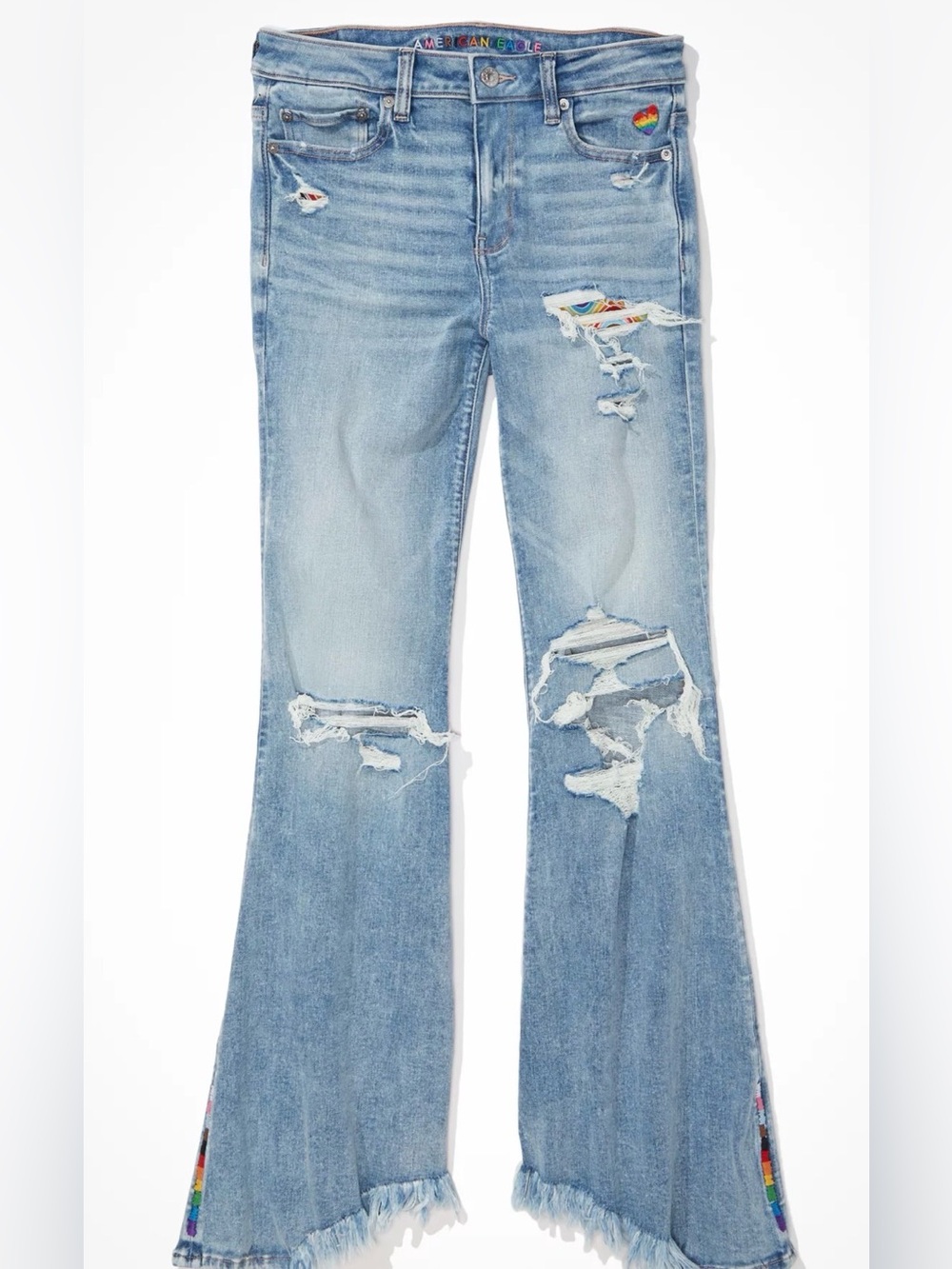 American Eagle Pride Ripped Festival Flare Jeans
